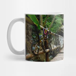 Bamboo footbridge to waterfall Mug